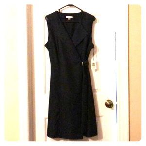 CalvinKlein Sleeveless Collared Wrap Dress